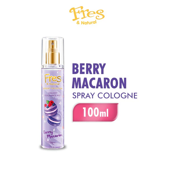 Fres & Natural Spray Cologne Longlasting fragrance Dessert Violet Berry Macaron Botol 100 ml