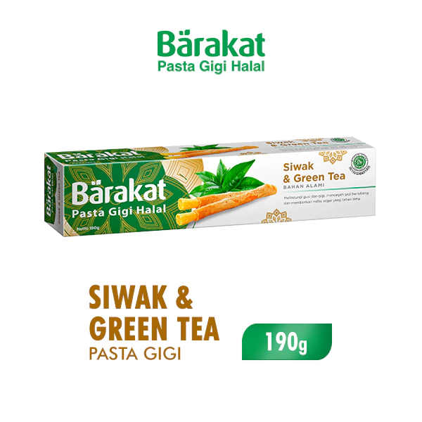 Barakat Pasta Gigi Siwak & Greentea Tube 190gr