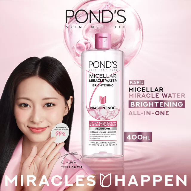 POND's Micellar Miracle Water All Skin Brightening 400ML - All in One Micellar Water + Toner + Brightening Essence