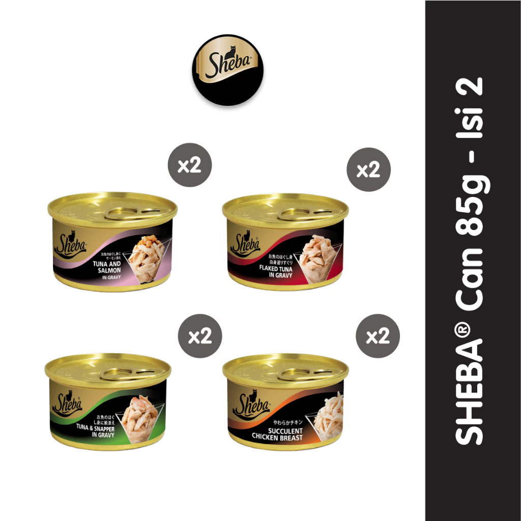 Sheba Can Makanan Kucing Basah Premium 85 gr - Isi 2