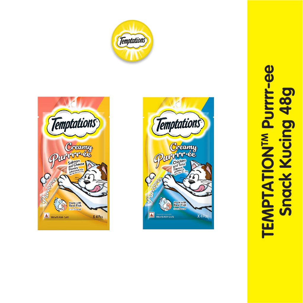 TEMPTATIONS Creamy Purrrr-ee Camilan Kucing Basah 48gr