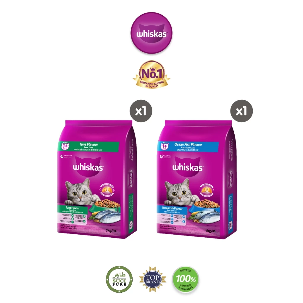 Whiskas Makanan Kucing Kering 7 Kg Nutrisi Lengkap