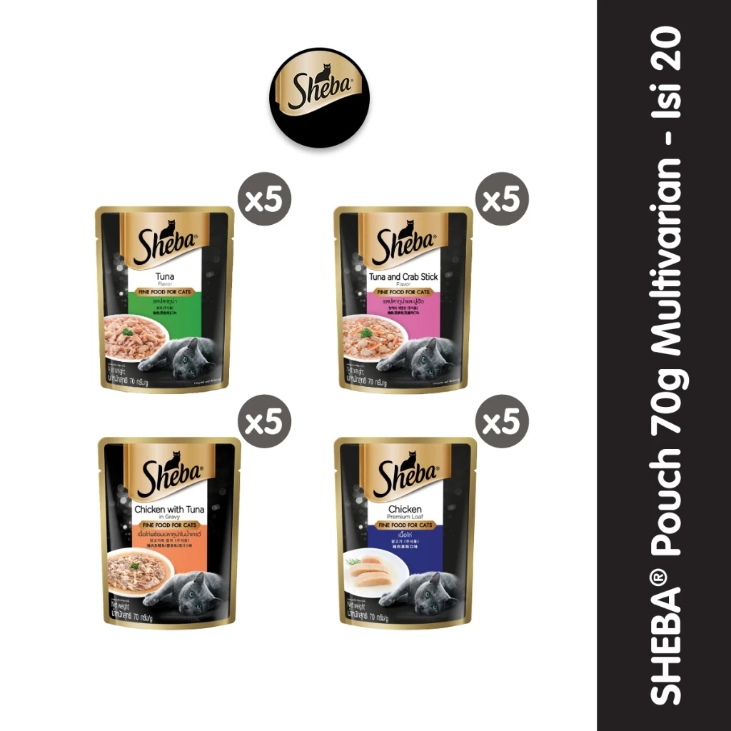 Sheba Pouch Makanan Kucing Basah Multivariant 70 gr - Isi 20