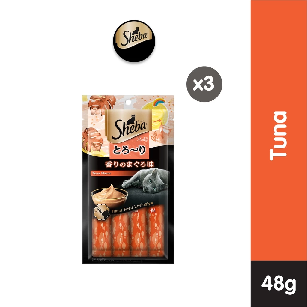 Sheba Melty Snack Kucing Basah rasa Tuna 48 gr- Isi 3