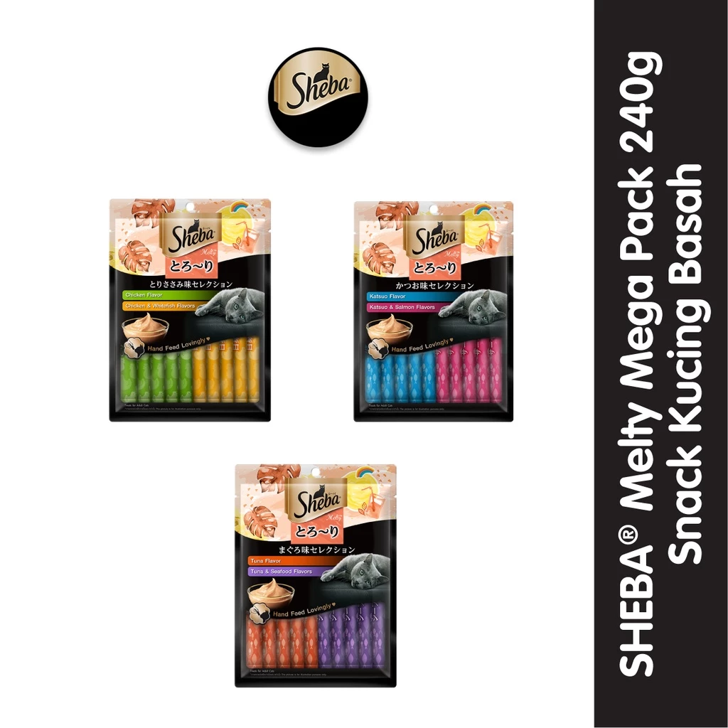 SHEBA Melty Mega Pack Camilan Kucing Dewasa Pilih Rasa 240g