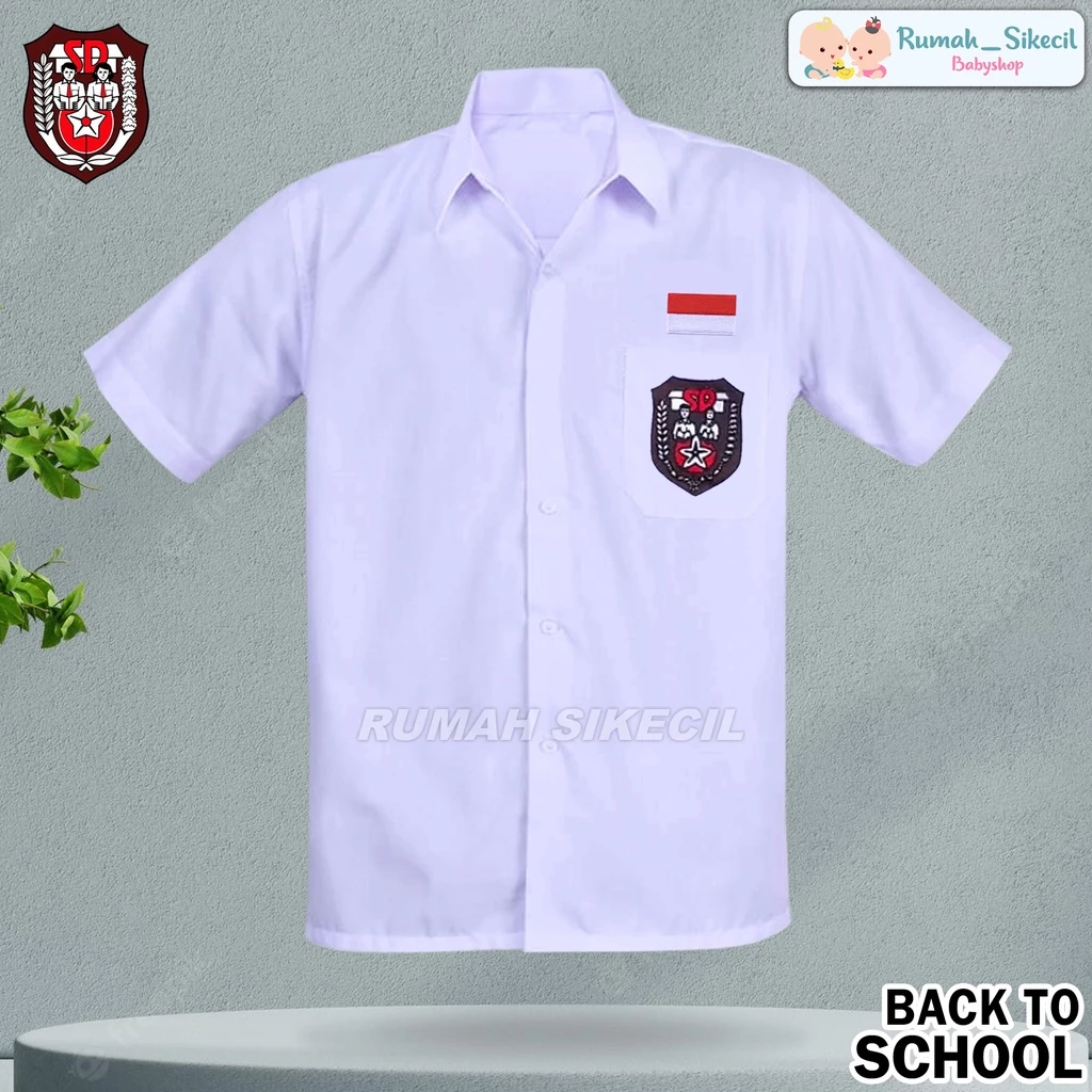 Baju Seragam Sekolah SD Kemeja Putih Lengan Pendek / Baju Seragam Putih SD Lengan Pendek / Seragam Sekolah SD Lengan Pendek / Baju Seragam Sekolah Putih SD Pendek Cewe Cowo Kelas 1-6 / Baju Sekoah SD Baju Putih Lengan Pendek Kelas 1-6