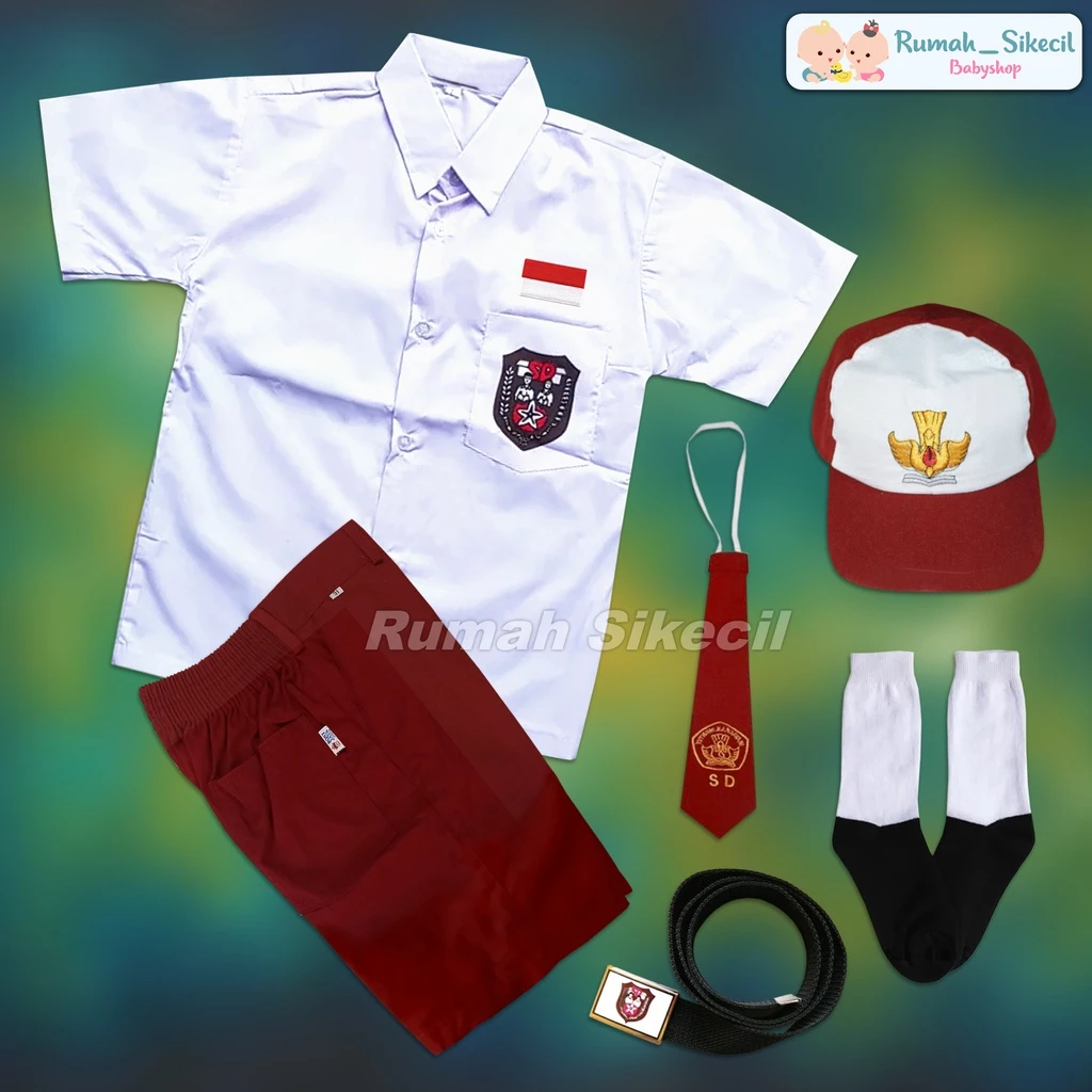 Setelan Seragam Sekolah SD Merah Putih Laki Kelas 12 3 4 5 6 / Setelan Seragam Sekolah SD Pendek / Setelan Seragam Sekolah SD Celana Pendek Baju Pendek Set Lengkap