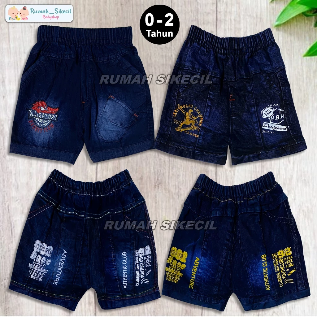 Celana Pendek Anak Model Pop Umur 0-2 Tahun Denim Tebal