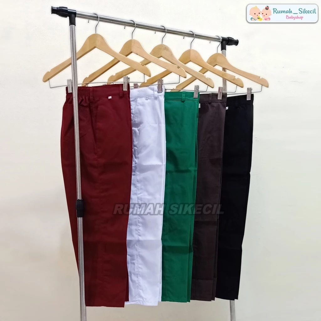 Celana Panjang SD Merah Putih Cokelat Pinggang Karet Celana Sekolah SD / Celana Panjang Karet Merah Pramuka Putih SD / Celana Panjang Sekolah SD Laki SD Seragam Sekolah SD Warna Merah