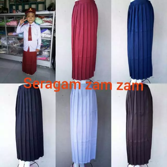 Rok rempel sd merah putih hitam biru coklat/seragam sekolah seragam sd seragam sekolah sd seragam mi