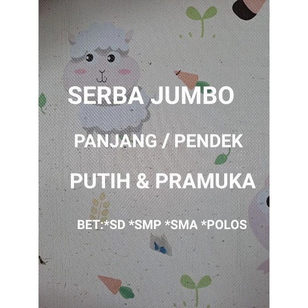 Seragam SERBA JUMBO SD SMP SMA Kemeja panjang SD SMP SMA jumbo Kemeja panjang putih polos pria wanit