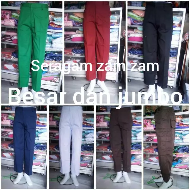 Celana panjang sd jumbo celana panjang sd merah putih hitam hijau biru coklat coklat  seragam sd smp