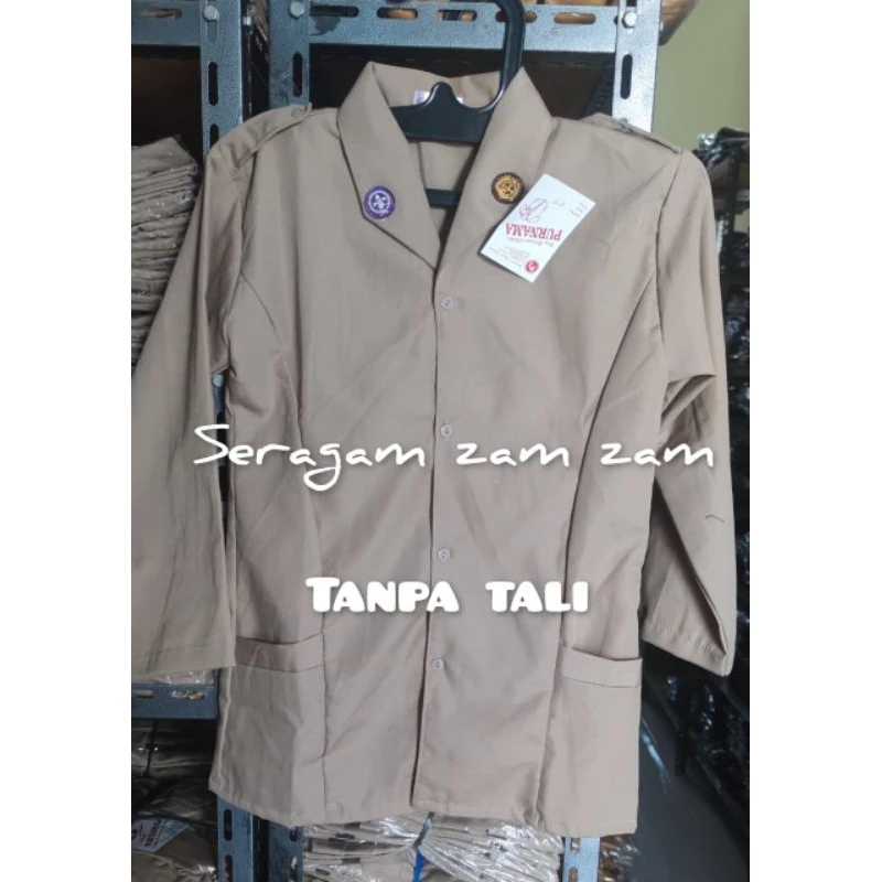kemeja panjang Pramuka tanpa tali seragam sekolah kemeja Pramuka /penegak wanita tanpa tali ukuran SD SMp SMA Guru
