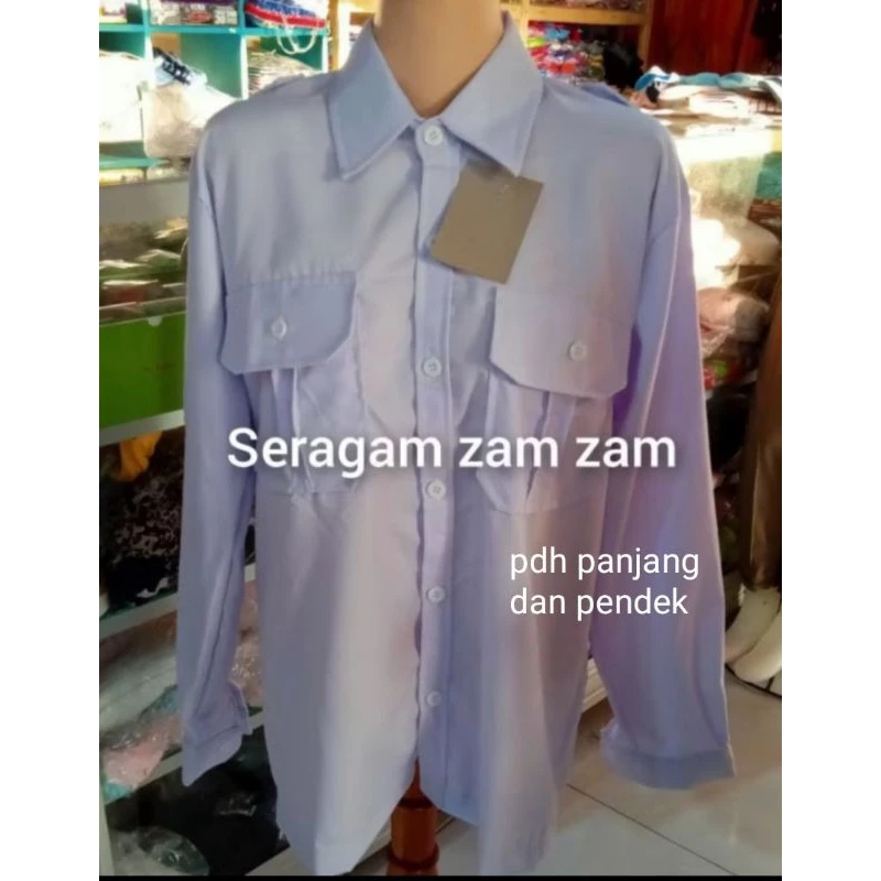 kemeja panjang pdh/pdh putih panjang/kemeja panjang putih saku dua/kemeja panjang pns seragam pdh putih