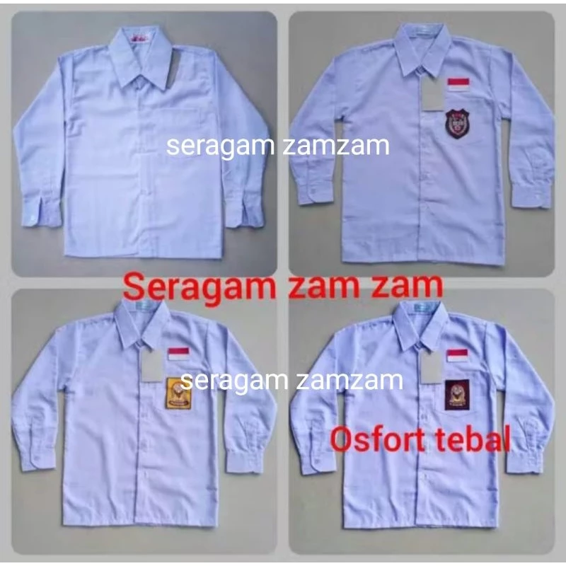 Kemeja putih panjang SD/SMP/SMA /Seragam sekolah seragam kerja kantor hem panjang polos kerja kantor