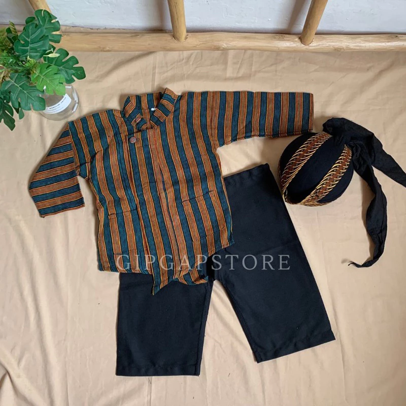 Setelan Surjan Lurik Anak/Baju Adat Anak/Surjan/Lurik