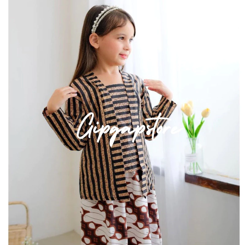 kebaya lurik anak perempuan 1-13tahun - kebaya kutu baru lurik anak - baju adat jawa anak perempuan