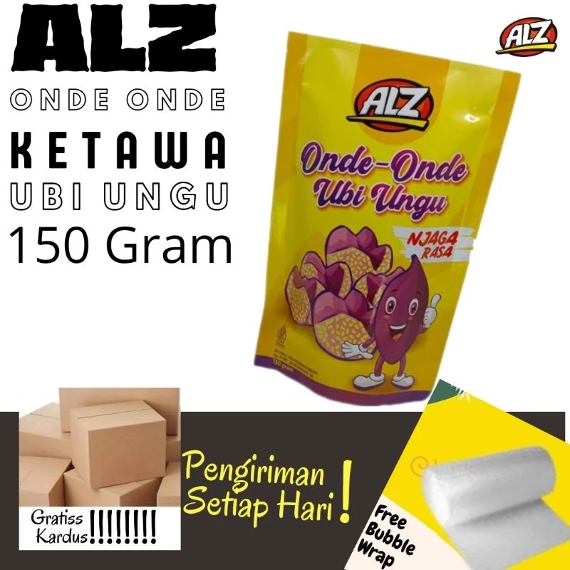 Onde Ketawa Ubi Ungu ALZ 150 Gram Oleh - Oleh Makanan Khas Kebun Teh Kemuning Karanganyar / Solo