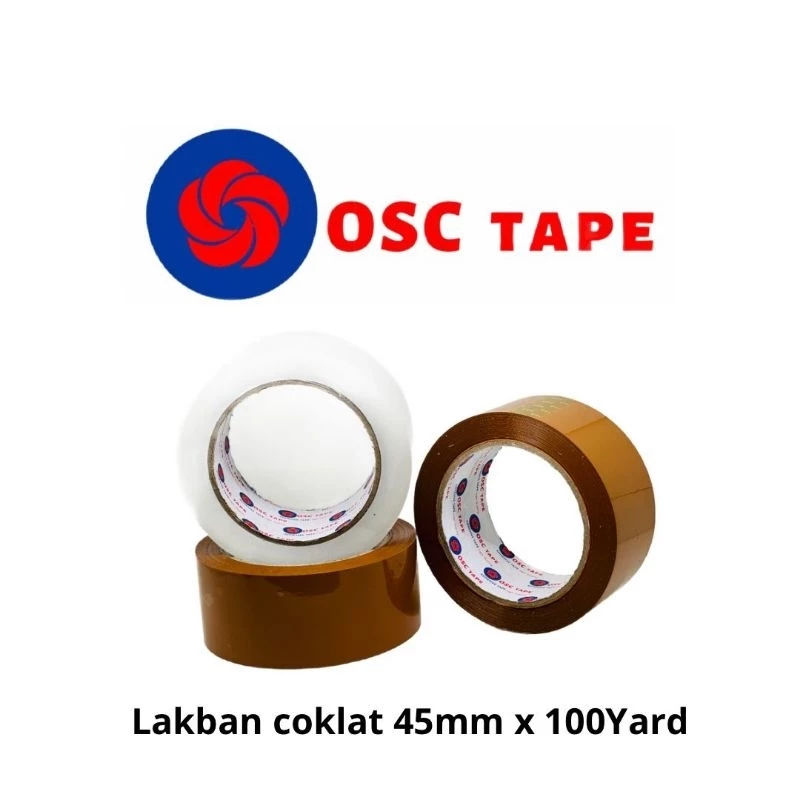 6PCS OSC TAPE LAKBAN BENING DAN COKLAT 45MM x 100YARD Bening Coklat SUPER REKAT KUAT TIDAK MUDAH ROBEK  KUALITAS SUPER PREMIUM / GROSIR PACKING KLATEN