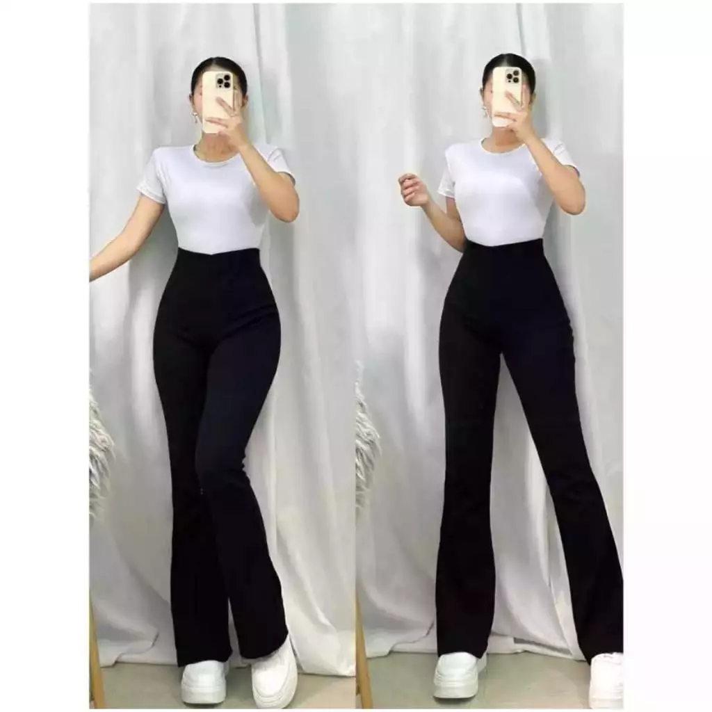 SAMAWA_GROSIR Flare Pants - Highwaist Flare Pants - Celana Kulot Semi Cutbray Wanita