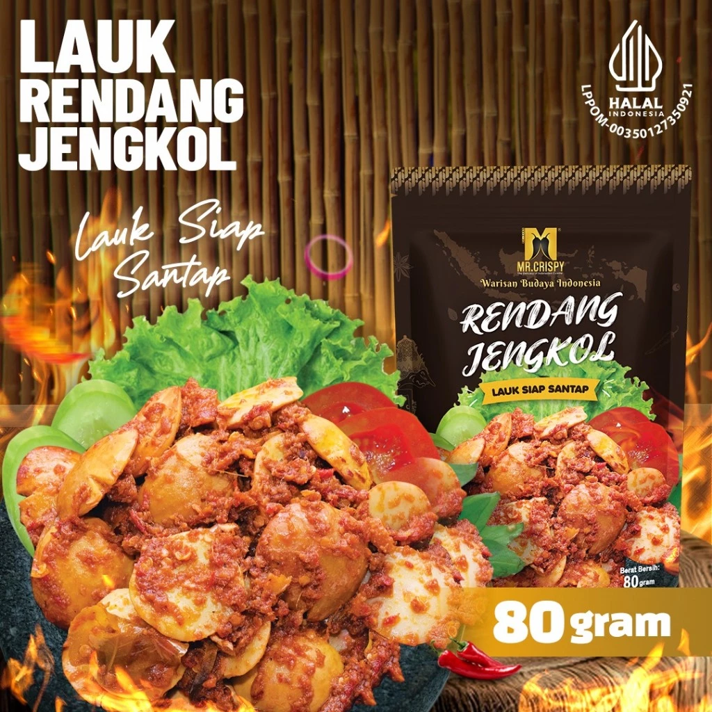 Lauk Kemasan Pouch 80gr Mr. Crispy Halal Pedas