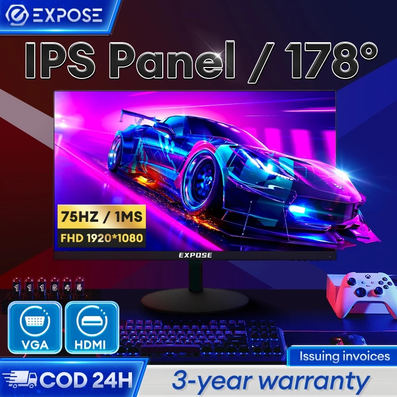 Monitor PC 22 inch Monitor PC Gaming Monitor PC Monitor Gaming 24 inch Panel IPS 75 HZ/HDMI/VGA COD
