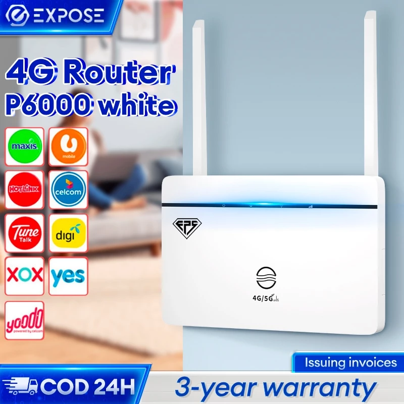 Modem wifi 4g/5g all operator mifi modified 300mbps P6000+router ZTE with SIM card slot smart rumah