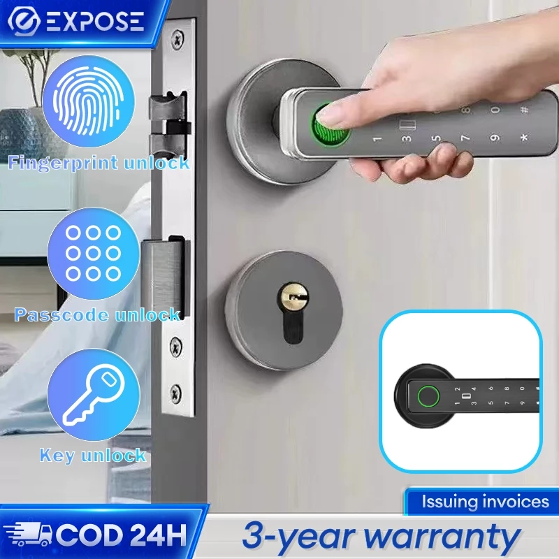 Smart Fingerprint Foor Lock Otomatis Access Door Grafiti Tuya WIFI Kontrol Aplikasi Jarak Jauh Kamar
