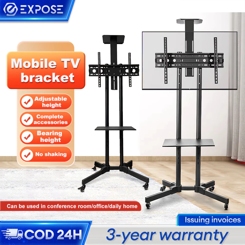TV Bracket adjustable Bracket Mobile Adjustable Height Cart Trolley TV Stand Bracket with wheel
